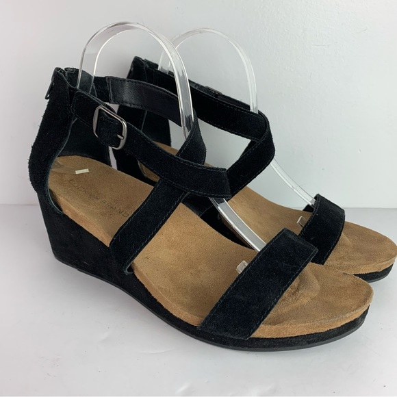 Lucky Brand Shoes - Lucky Brand Suede Leather Strappy Wedge Sandals